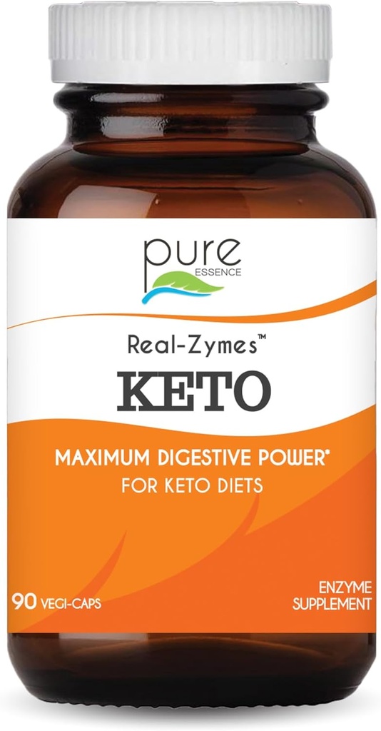 Real-ZymesTM KETO Verdauungsenzym-Ergänzung mit Probiotika für bessere Verdauung - Natürliche Unterstützung für Relief von Bloating, Gas, Belching, Durchfall, Verstopfung, IBS, etc. - 90 Caps