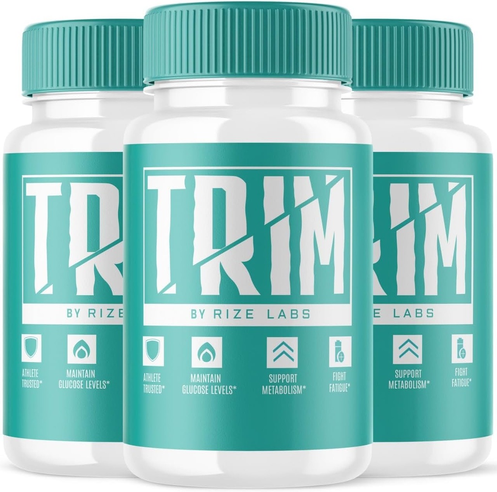 rize labs Trim Supplement, Capsules pour la perte de poids avancée, pilules curées pour pousser à travers la phase de coupe et de sculpting un Physique Sculpté - Pack de 3(180 Capsules)