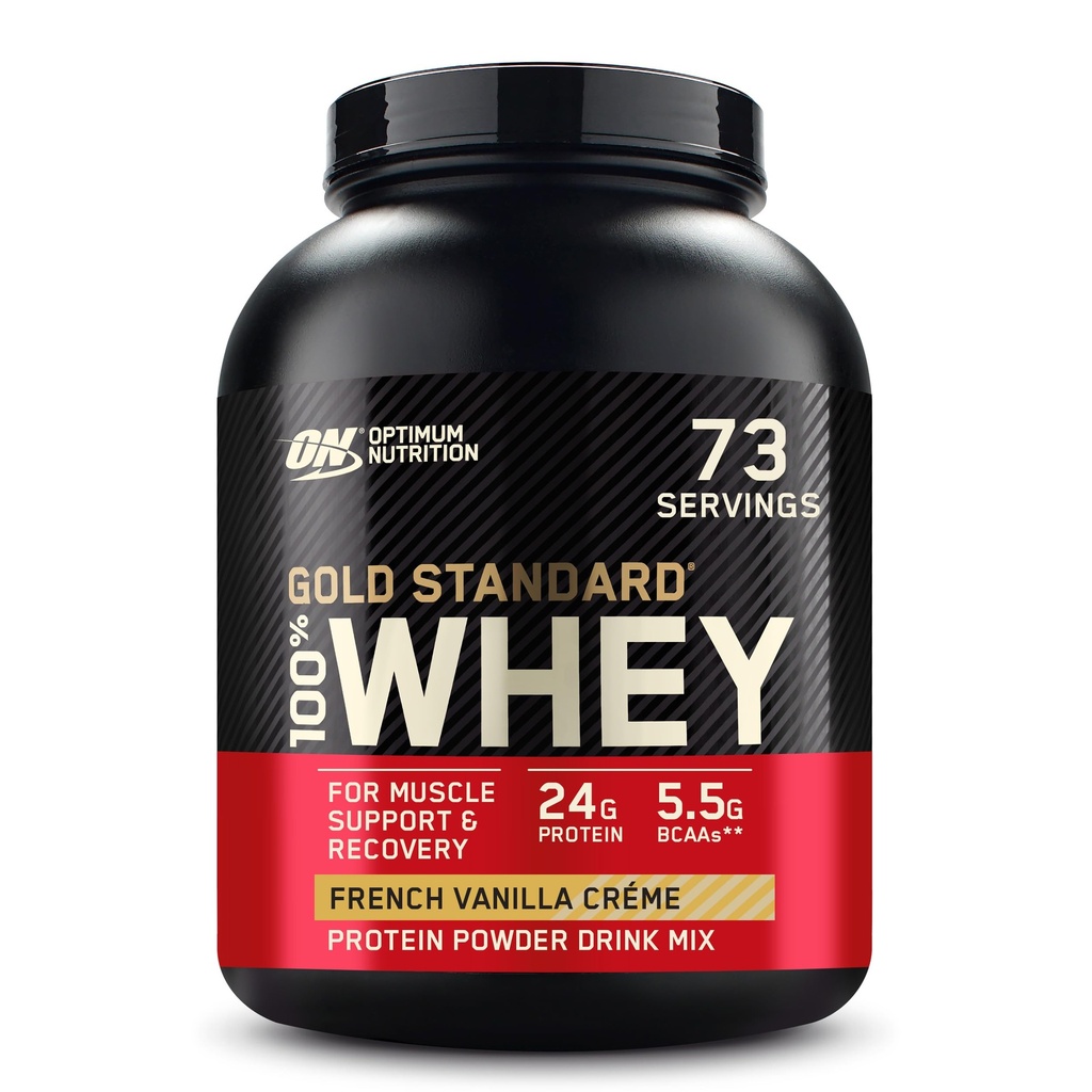 Optimum Nutrition Or Standard 100% Whey Protéines Poudre, Crème Vanille Française, 5 livres (Packaging May Vary)