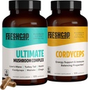 FreshCap Mushrooms Energy Bundle (Gélules Cordyceps et Ultimate Mushroom Complex Capsules)