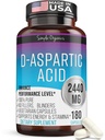 Kaibro Nutra D-Aspartic Acid Supplemento per gli uomini, 2440mg D-Aspartic Acid per porzione, Energy & Testosterone Support, Gluten-Free Non-OGM, 180 Vegan Capsule