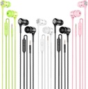Auricolari cablati con microfono 5 Pack, cuffie in-Ear con bassi pesanti, auricolari di alta qualità sonora Compatibili con iPad, laptop, MP3, smartphone Android, si adatta tutto dispositivo Jack da 3,5 mm