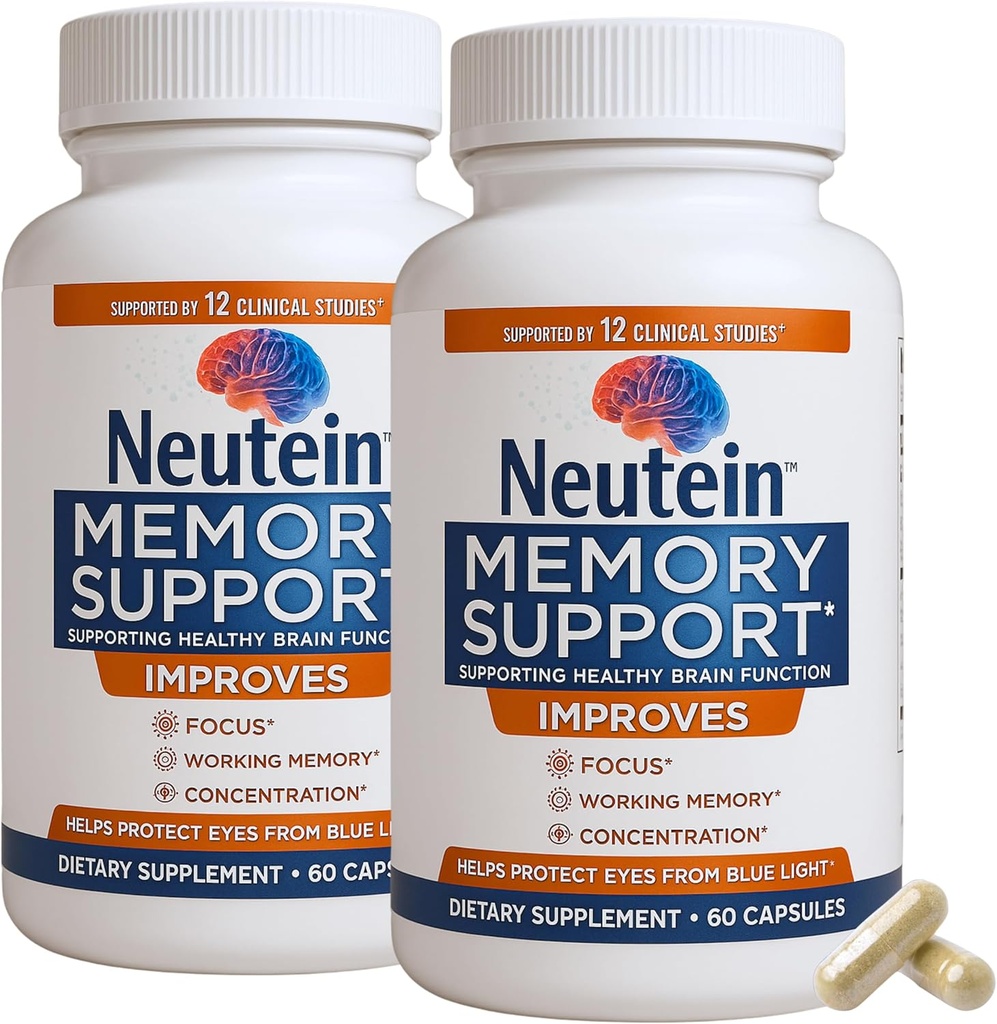 Booster naturale del cervello per la memoria, & salute del cervello - Supplemento di sostegno cognitivo basato sulle piante ad alta resistenza per adulti e anziani, Made in USA (2 Pack, 120 capsule)