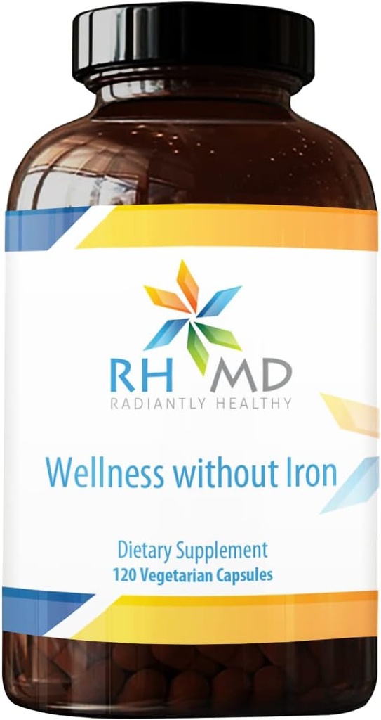 RHMD Wellness ohne Eisen - Umfassende Multi Vitamin + Mineralische Ergänzung mit Folat (120 Kapseln)