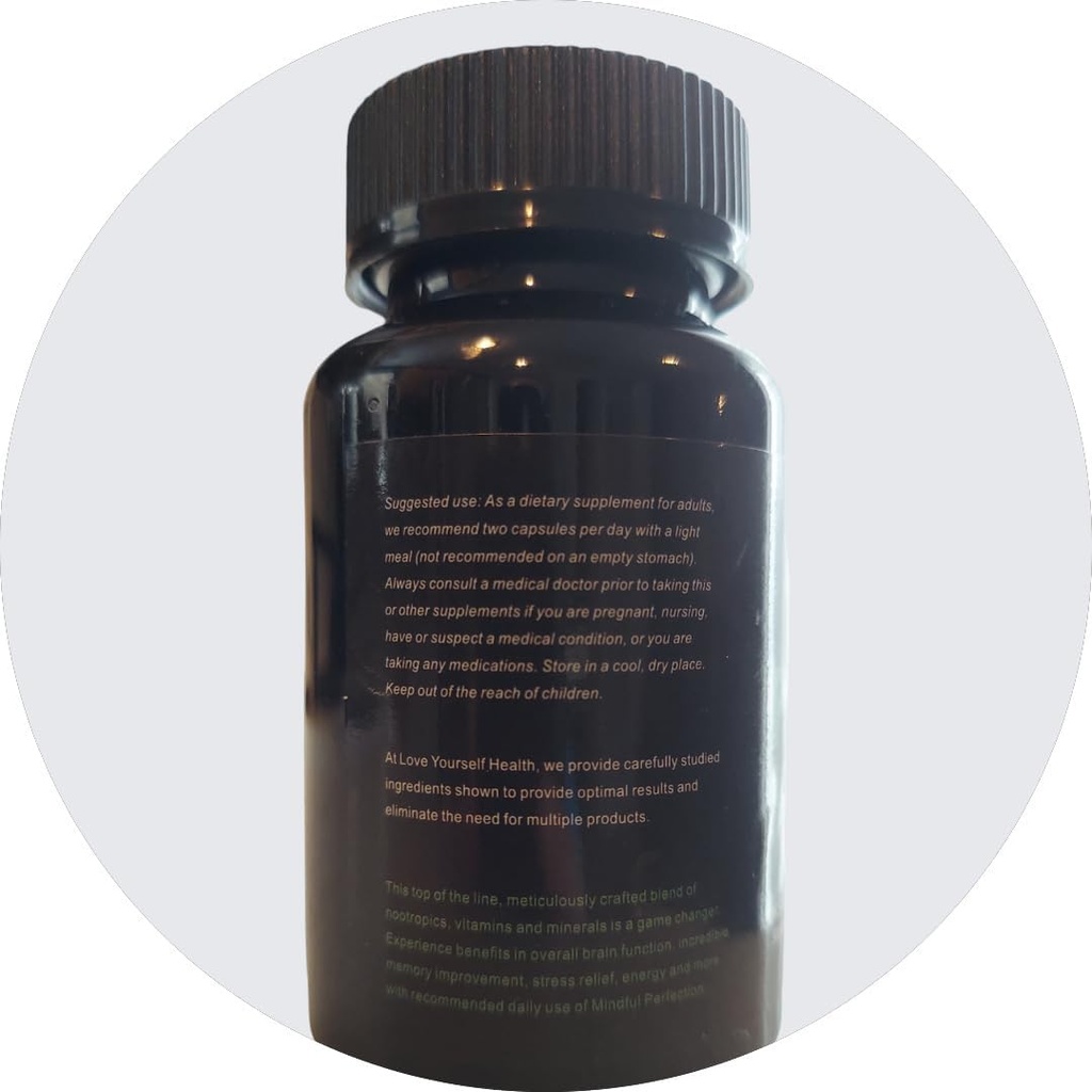 Mindful Perfection Premium Nootropic Brain Supplemento, 90Count 45 Day Fornitura per una migliore funzione cognitiva, messa a fuoco, memoria & energia