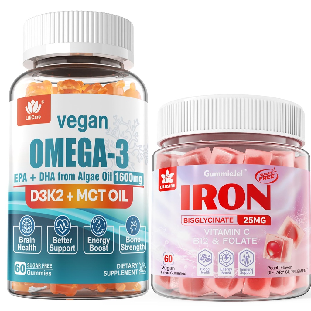 Supplément Gommies de fer végétalien Oméga3 Gommies 1280mg