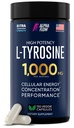 Alpha Flow L Tyrosine 1000MG Kapseln - All-Natural L- Tyrosin Ergänzung für Fokus & Energie Boost - Non-GMO & Gluten-Free - Vegan 150 Caps -500mg x 2 pro Servieren