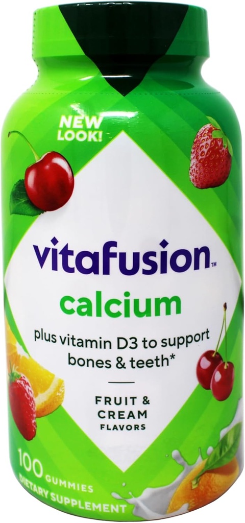 Vitafusion Calcium Adult Gummy Vitamine, 100 Gummy Vitamine