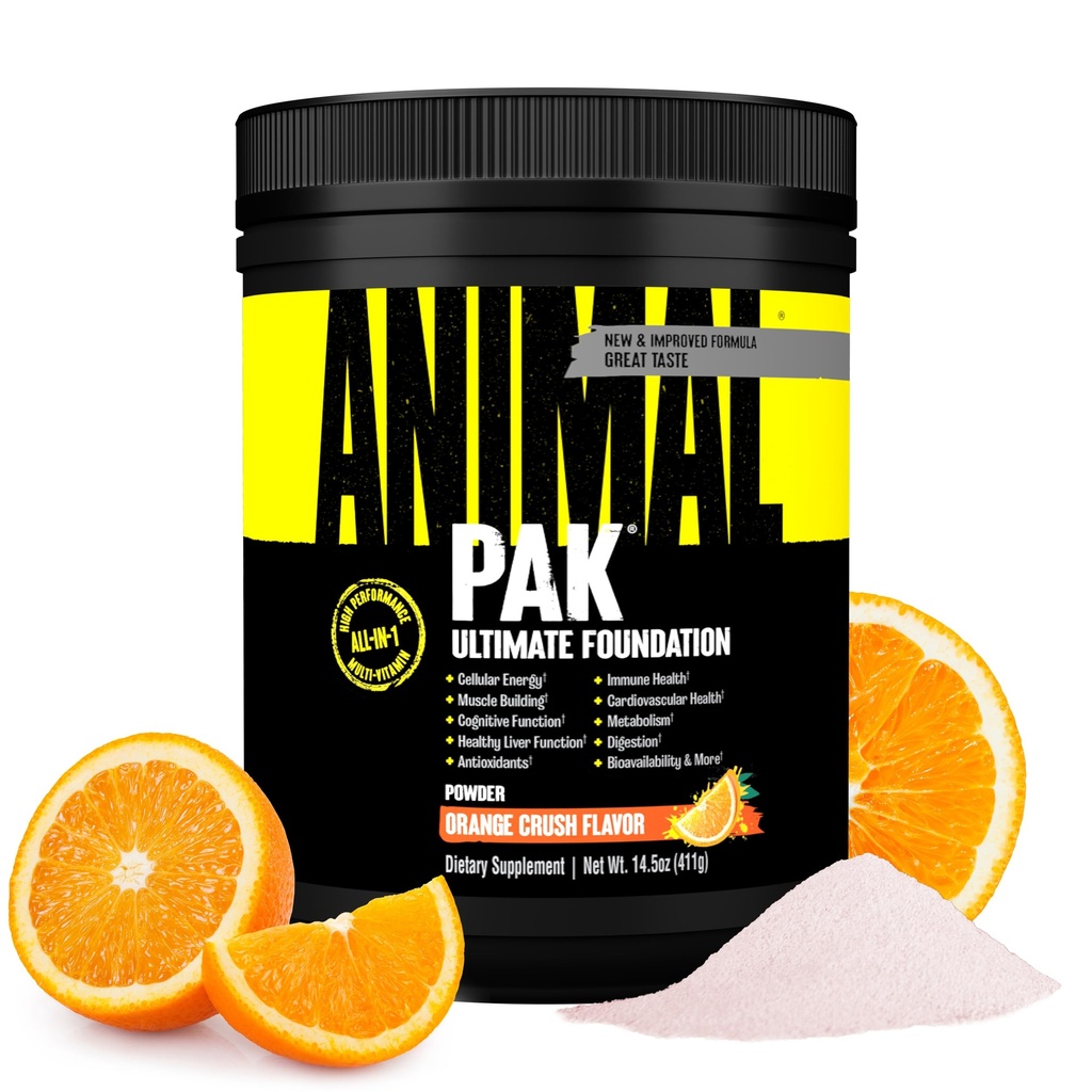 Animal Pak - Convenient All-in-One Vitamin & Supplement Powder - Zink, Vitamine C, B, D, Aminosäuren, Immununterstützung, Verdauungsenzyme und mehr - Daily Multivitamin for Women & Men - 60 Scoops
