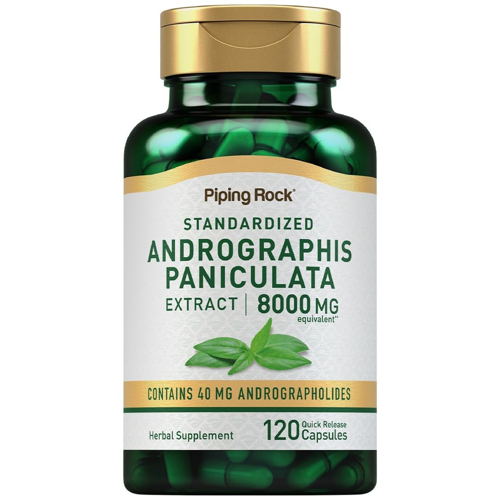 Piping Rock Andrographis Paniculata Extrait de 8000 mg de 120 capsules