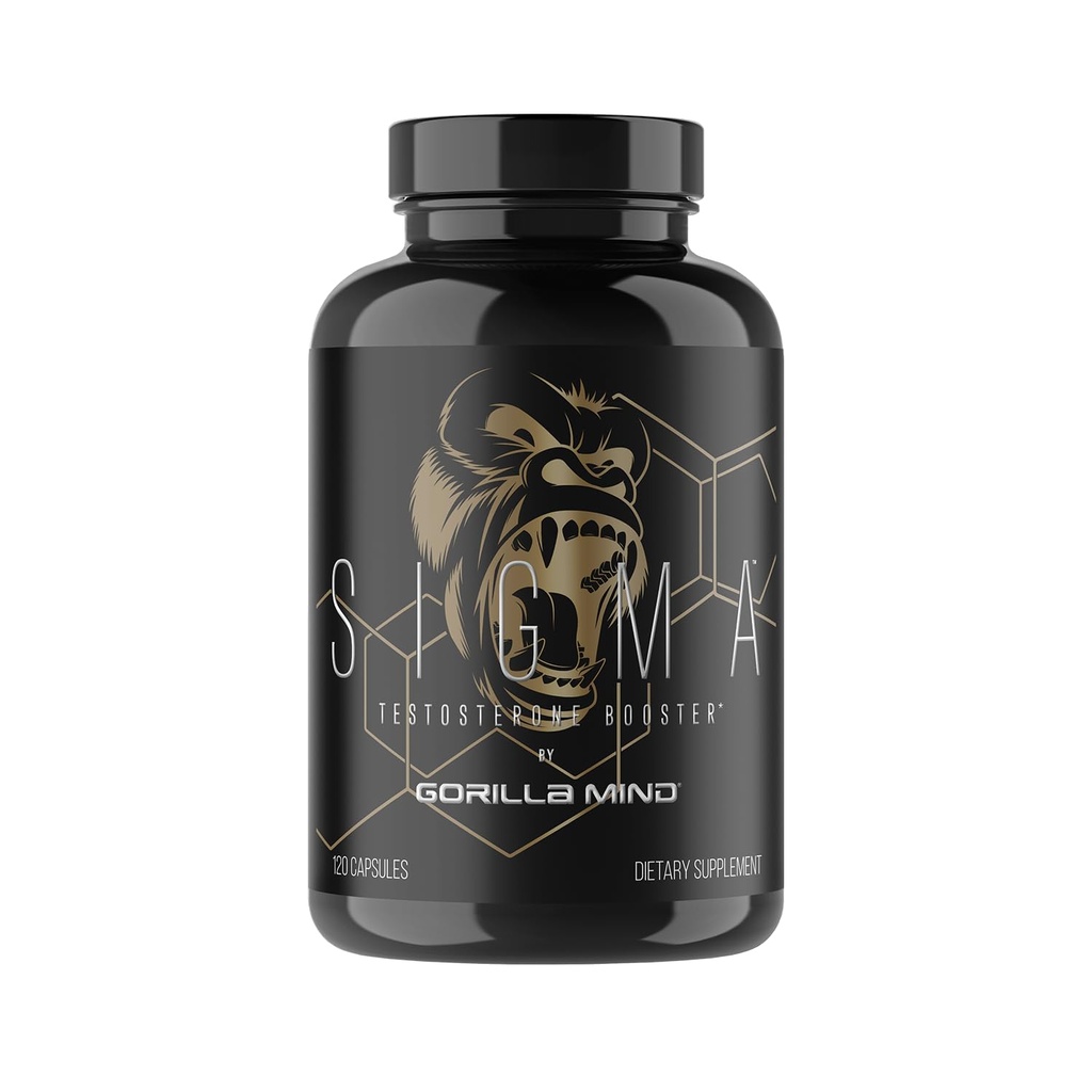 Gorilla Mind Sigma Testosteron Booster - Hergestellt mit Tongkat Ali und Fadogia Agrestis Extrakt, um höhere Testosteronspiegel zu unterstützen (120 Kapseln)
