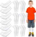 Panitay 6 Set Eczema Arm and Leg Sleeves Scratch Elastic Arm Sleeves Knee Wrap Eczema Cover for Itch Relief and Wet Therapy(Kid,White)