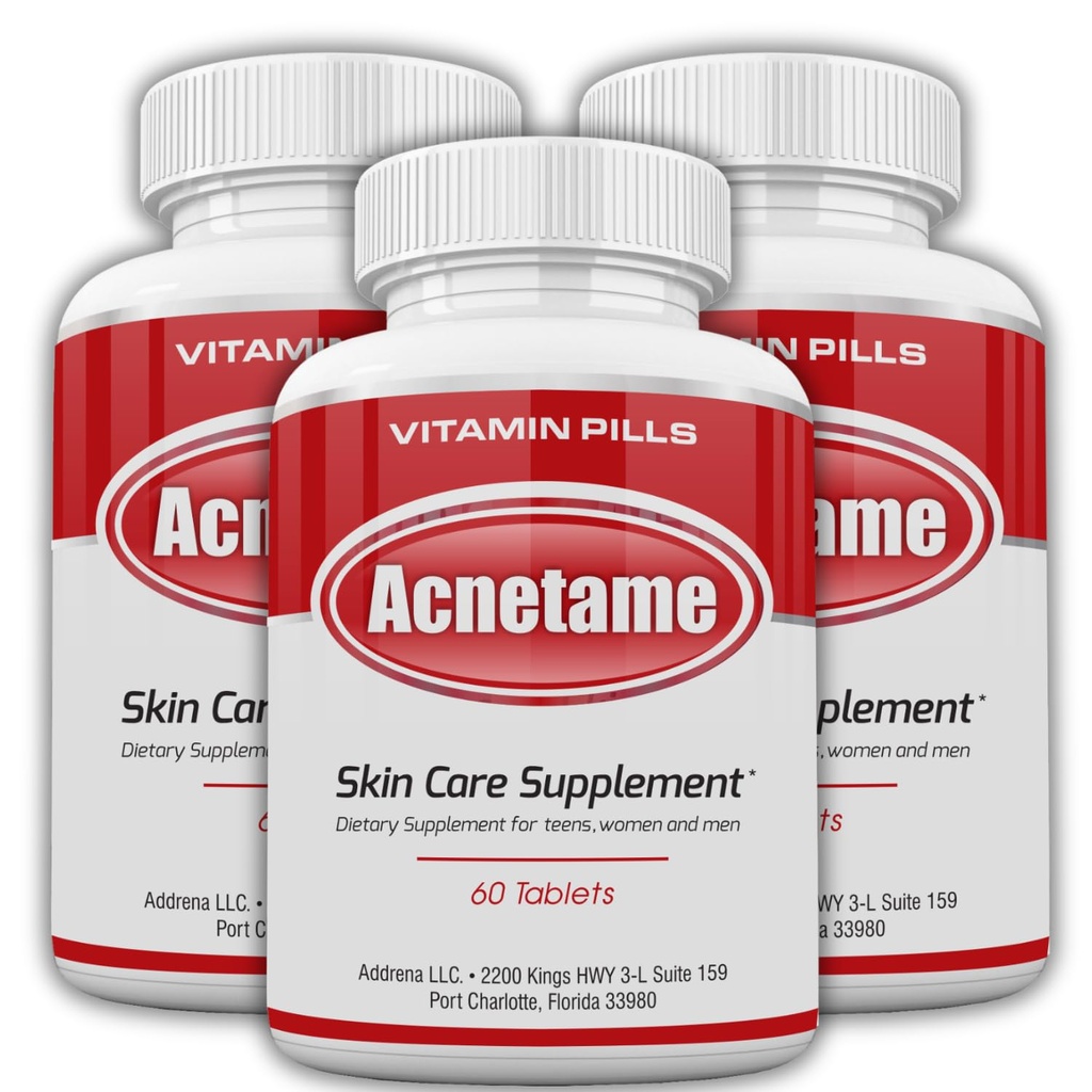 3 Pack- Vitamin-Ergänzungen für Akne-Behandlung- Hormone Pickel Tabletten zu ölige Haut für Frauen, Männer, Jugendliche und Erwachsene