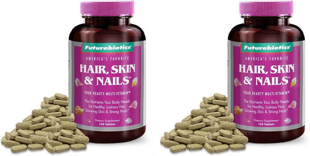 Futurebiotici Capelli, Pelle, & Nails Beauty Multivitamin, 135 compresse (Pack of 2)