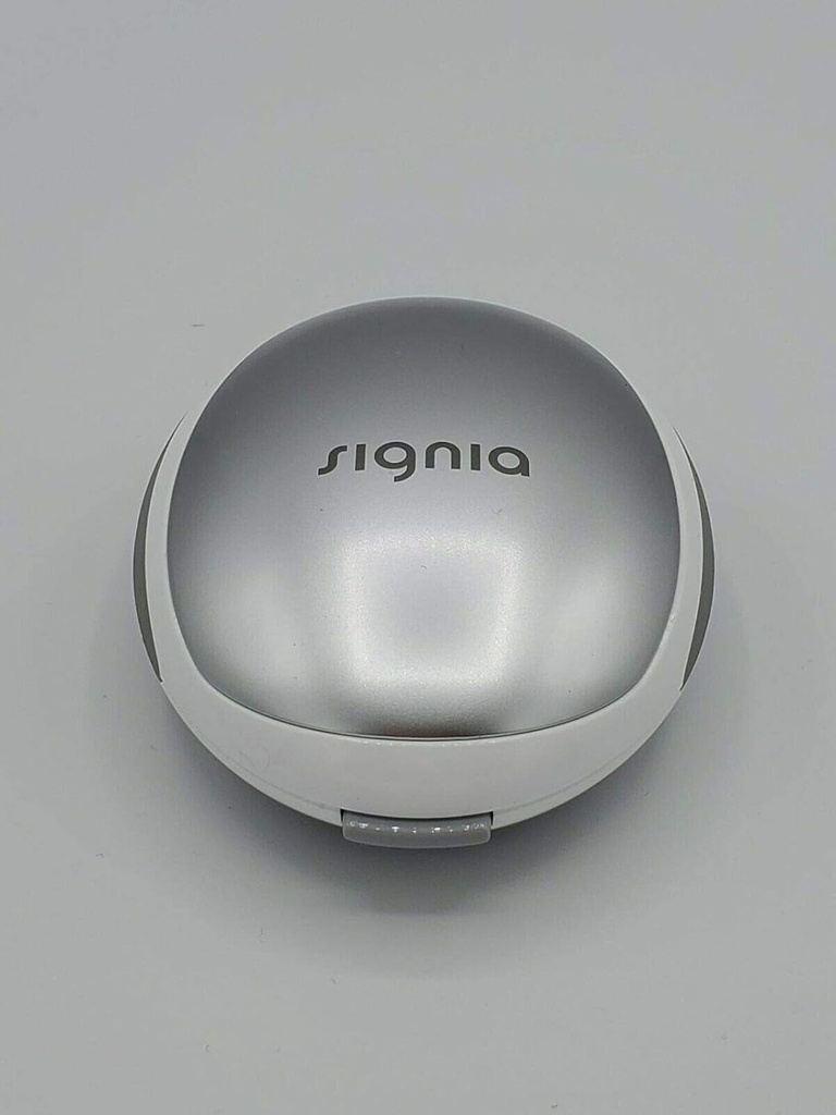 Original Weiß/Silber Original Signia Hörgerät Schutzhülle für Aufbewahrung Reisebox
