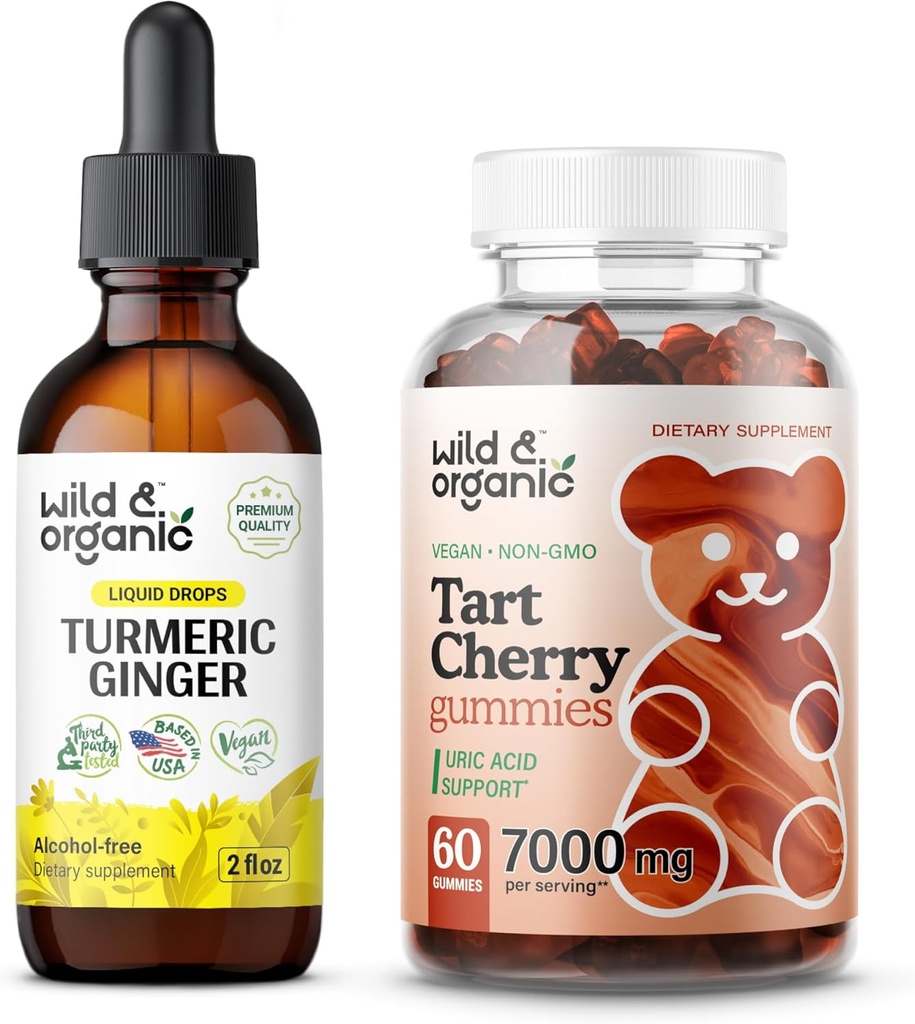 Wild & Organic Ginger Tincture 2 fl oz & Tart Cherry Gummies
