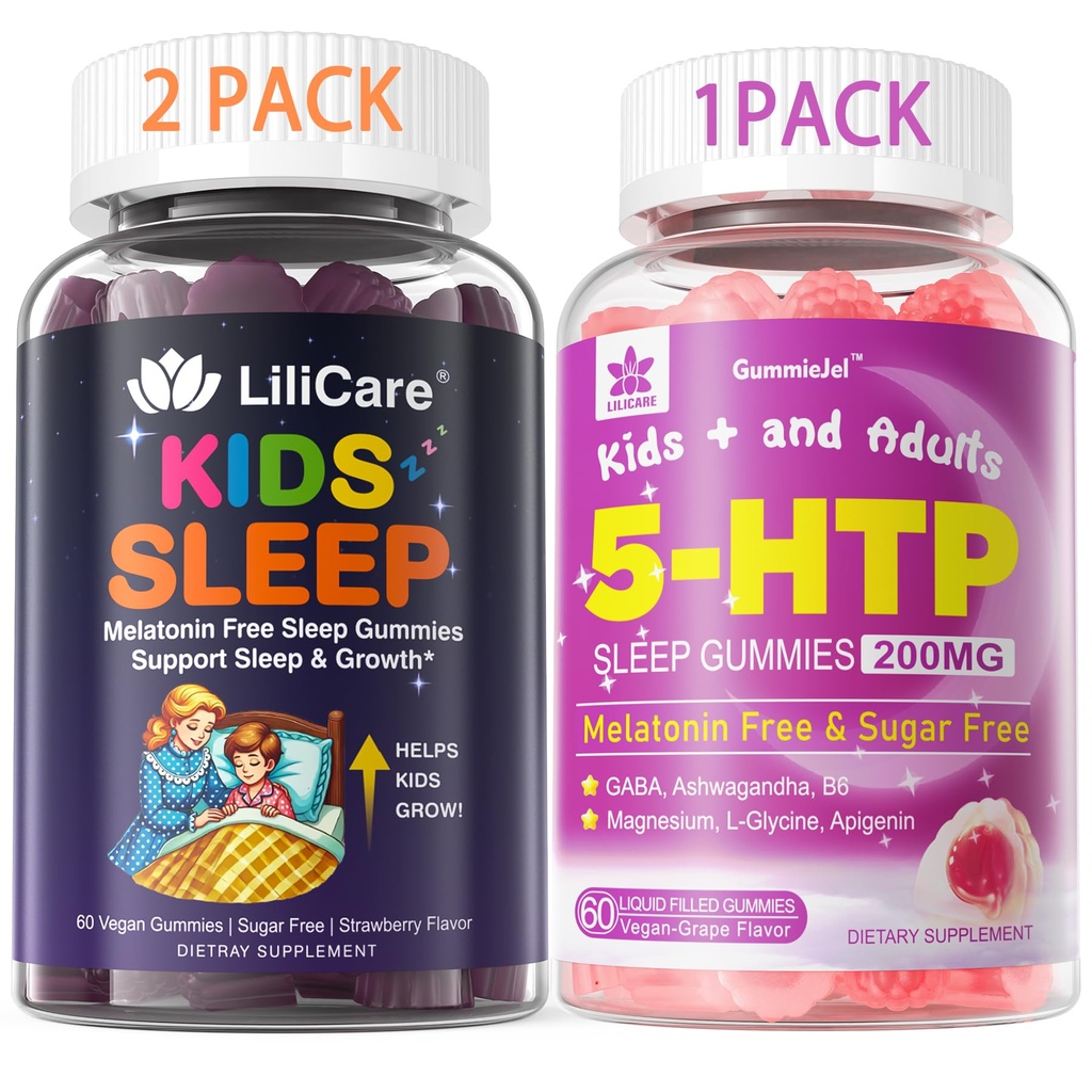 5HTP Gummies con Magnesio Glycinate + Kids Sleep Gummies - Magnesio Glycinate Gummies