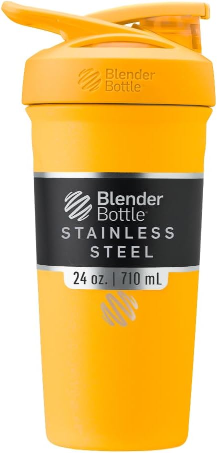 BlenderBottle Sport Insulated Stainless Steel Shaker Bottle mit Wire Whisk, 24-Ounce, Mango – Protein Shakes & Hydration für Athleten & Fitness Enthusiasten, Easy Mixing, hält Getränke kalt, Lockable Lid