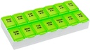 Ezy Dose settimanale (7-giorno) Organizzatore giornaliero di pillole AM/PM, Vitamin Planner, e contenitore di medicina, caso per integratori e oli di pesce, scomparti medi, 2 volte al giorno, verde, BPA Free