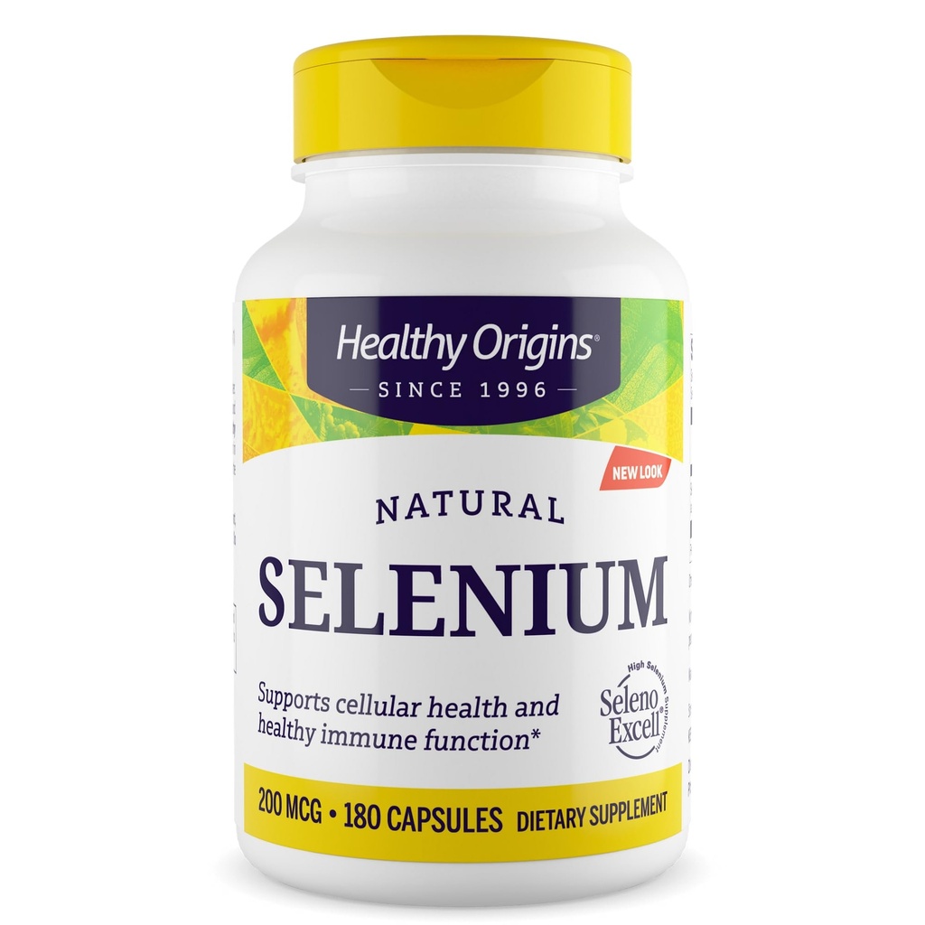 Selen 200 mcg, 180 Kapseln - SelenoExcell hohe Bioverfügbarkeit Organisch gebundenes fermentiertes Selen - Unterstützt die Funktion des Immunsystems, Schilddrüsengesundheit & Gesunde Zelluläre Unterstützung
