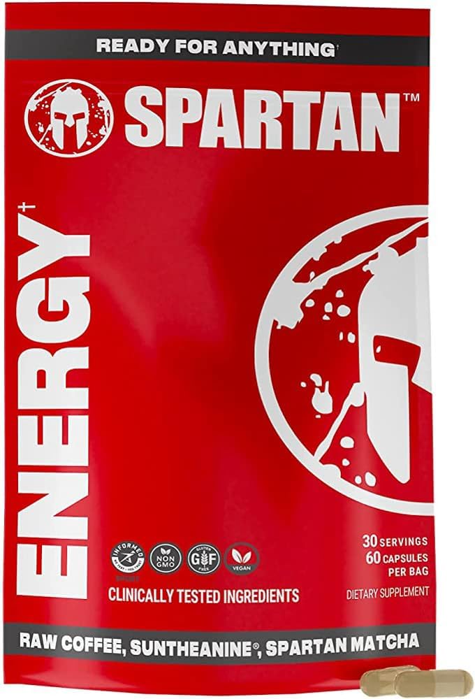Spartan, Energy Capsules, Long-Lasting Energy Il modo in cui la natura madre ha voluto, miscela di caffeina naturale, Suntheanine e Matcha organica, 60 conte