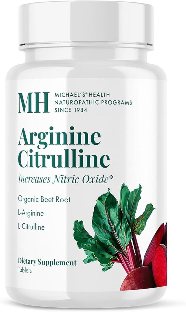 MICHAEL'S Health Naturopathic Programme Arginin Citrulline - 90 Tablets - Erhöht Stickstoffmonoxid - mit Bio-Beet-Root - 30 Portionen