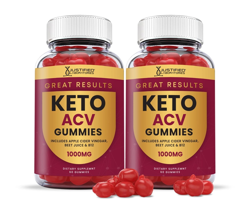 Laboratori giustificati (2 Pack Grandi Risultati Keto ACV Gummies 1000MG con Pomegranate Juice Beet Root B12 120 Gummys