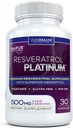 Resveratrol Platinum Antioxidantien Ergänzung: Leistungsstarke Anti-Aging-Formel mit reinen, natürlichen Trans-Resveratrol für Immununterstützung, Vitalität und Gehirngesundheit, 30 Glutenfreie Veggie Kapseln