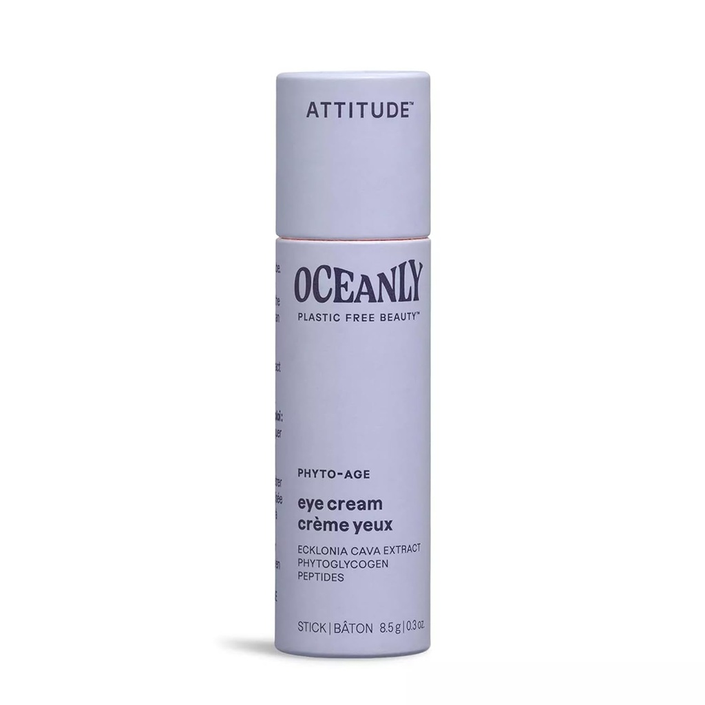 ATTITUDE Oceanly Eye Cream Stick, EWG Verified, Plastic-free, Plant and Mineral-Based Ingredients, Vegan e Cruelty-free Beauty Products, PHYTO AGE, Unscented, 0.3 Ounce