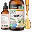 BIO KRAUTER Leg Cramps Tincture con Quinine - Ginger & Chamomile Liquid Extracts for Leg Cramps - Natural Alcohol & Sugar Free Formula - Vegan Drops 4 Fl.Oz.