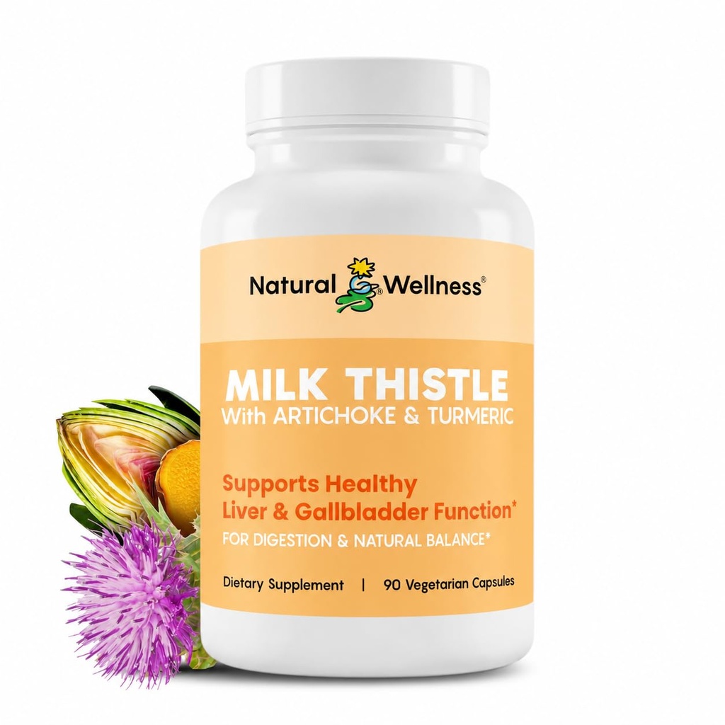 Natürliche Wellness-Milchdistel mit Artichoke & Turmeric – Advanced Liver Support Supplement für Detox, Regeneration & Antioxidant Protection – Unterstützt Leberreiniger, Verdauung & Gesamt Wellness