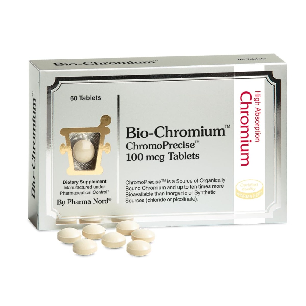 Bio-Chromium 100mcg | 10x Bessere Absorption | Patentierte Formel zur Verhinderung von Cravings | ChromoPrecise Organic Chromium Supplement | Hergestellt nach pharmazeutischen Standards (60)