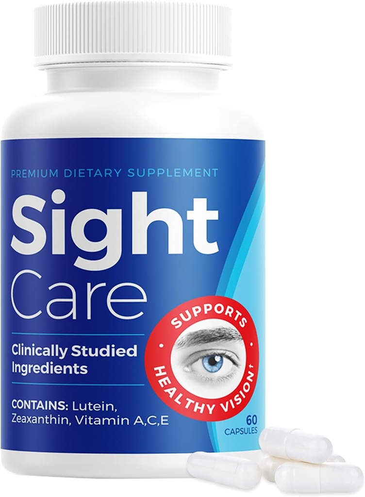 SightCare - Supplément de soutien de la vision - Formule naturelle pour la santé des yeux, la clarté et la focalisation - Support des yeux avancé, 60 capsules - 2 pilules par jour