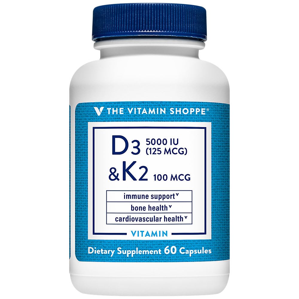 Vitamin D3 & K2 - Immununterstützung & Knochengesundheit - 5.000 IU (60 Kapseln)