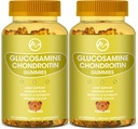 Glucosamine Chondroïtine Gummies avec MSM - 1500mg Extra Strength pour le soutien articulaire, Immune Support - pour les adultes, les hommes et les femmes, 60 comtes, paquets de 2