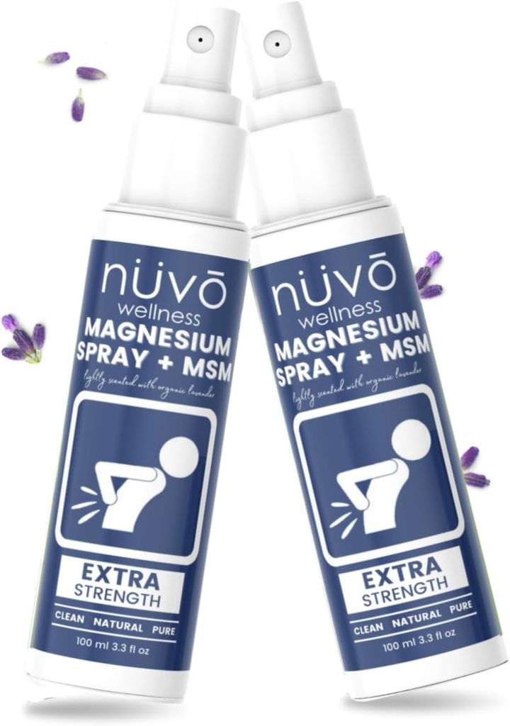 Spray di olio di magnesio con MSM - leggermente profumato con lavanda - Prodotto del Canada (100 ml)
