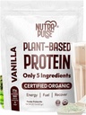Bio Vegan Protein Pulver – Vanille Flavor, Pflanzenbasiert, Glutenfrei, Non-GMO, 20g Protein pro Servierung, Ideal für Glattereien, Shakes, Backen, Kochen (1 Packung, 20 Portionen)