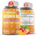 Vitamina B2 Gummies | Riboflavin 400mg con Magnesio & CoQ10 per Migraine Relief & Headache Relief | Sugar Free, Vegan, Strawberry Flavor, 60 Count