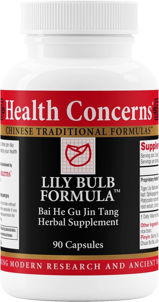Gesundheit bezieht sich auf Lily Bulb Formula – Trockener Husten, Throat, Nase & Lung Unterstützung – Chinesische Kräuterformel – Licorice, Rehmannia, Astragalus, Fritillary – Respiratory Relief Supplement – 90 Kapseln