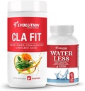 Evolution Advance Sport Nutrition CLA Fit – Supplément d'acide linoléique conjugué aux fleurs de carthame, soutien de masse musculaire maigre, promotion de l'énergie (90 softgels)+eau moins – réduit la rétention d'eau (60 capsules)