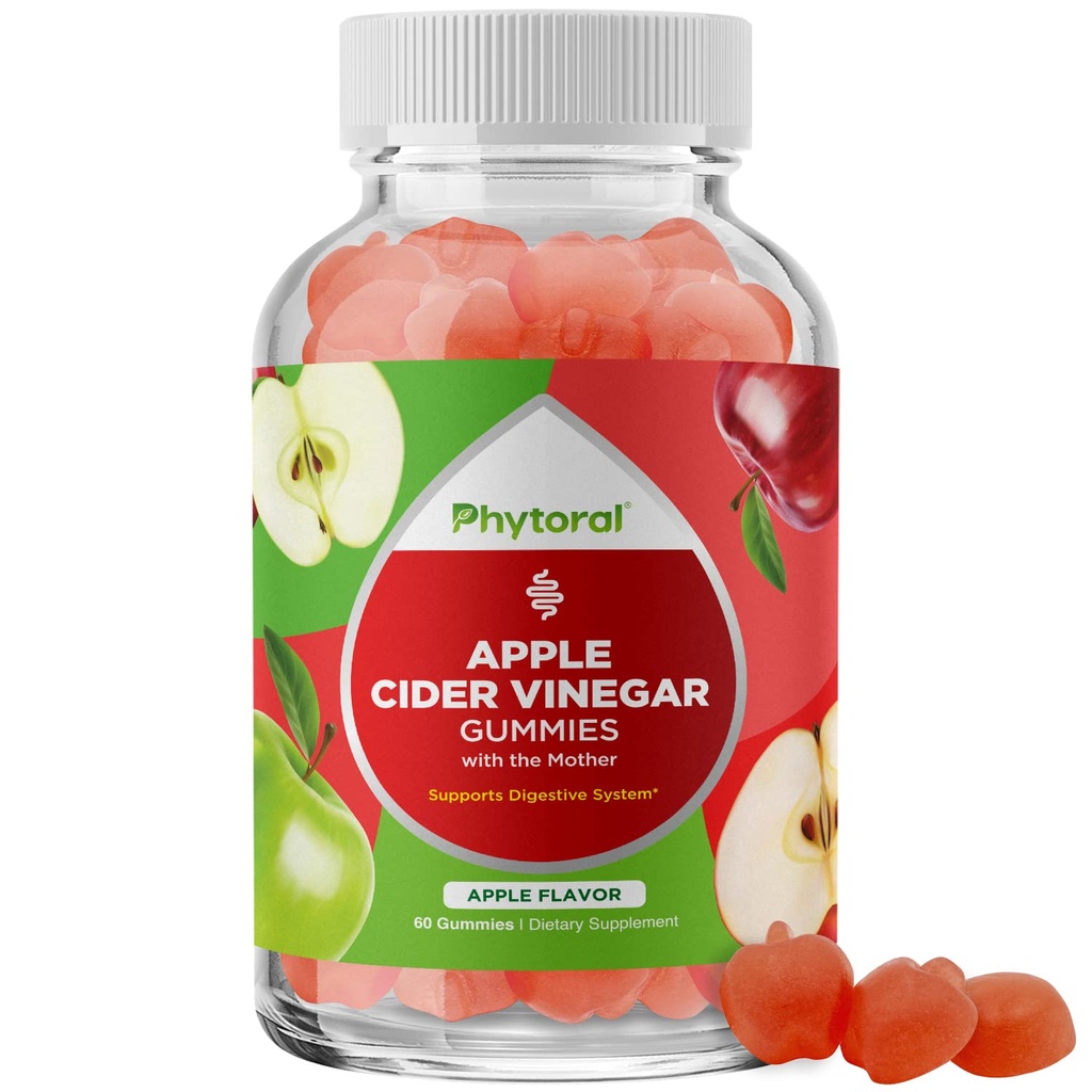 Gummie di Aceto di Sidro di Mele con la madre - ACV Gummies con la madre per gli adulti per il supporto immunitario Digestione Gut Salute e supporto energetico Supplemento - Aceto di Mele Vitamine per gli adulti