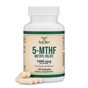 Methylfolate 1.000mcg, 120 capsule (Third Party Tested Methyl Folate Supplement) Folate etilato è una forma più attiva di Folate Than Folic Acid (Non-GMO, Vegan Safe) di Double Wood