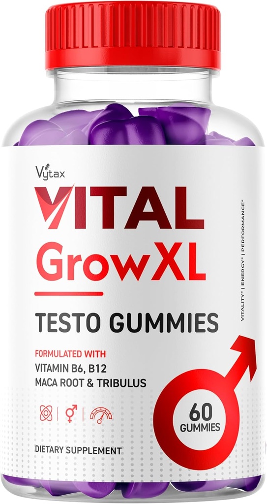 Vital Grow XL Gummies, Vital Grow XL Testo Gummies Formula di vitamina avanzata, Vital GrowXL Vitale VitalGrowXL Me Gomitas Premium Chewable Vitalgrow Supplement (60 Gummies)