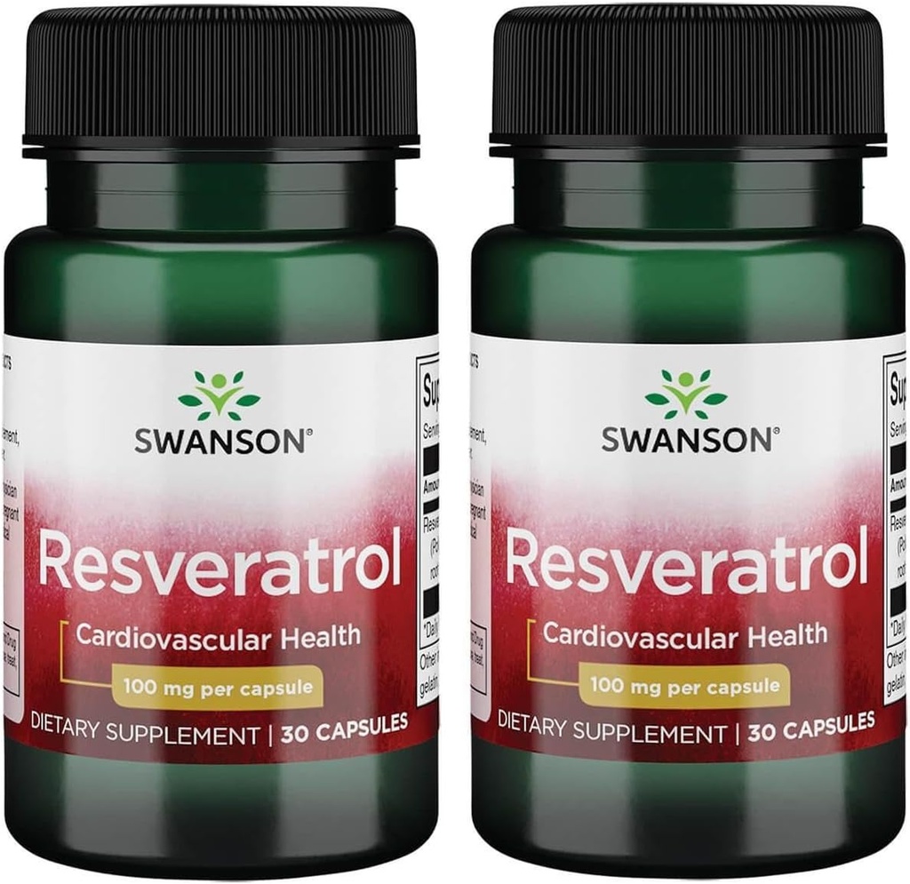 Swanson Resvératrol 100 100 Milligrammes 30 Capsules (2 Pack)