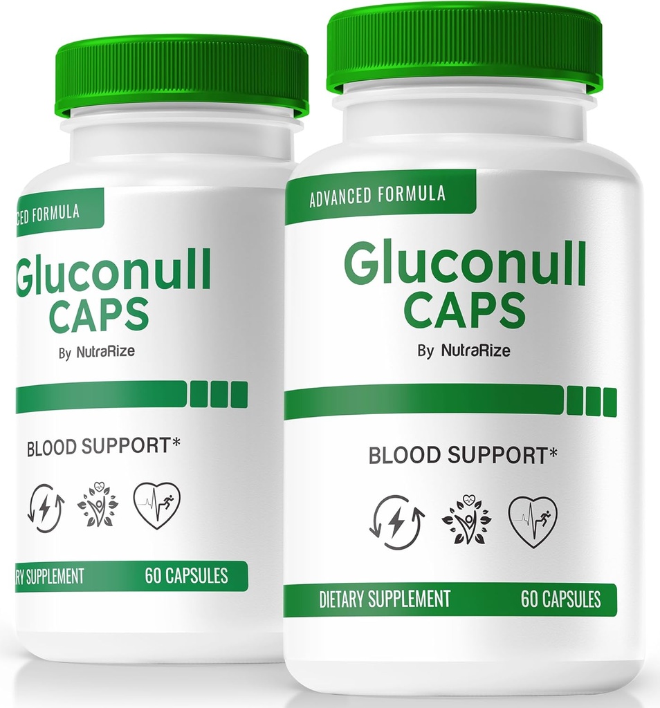(2 Pack) Gluconull Caps, offizielle Gluco NullCaps Formel, reine Unterstützung für stabile Levels und Kraftstoffenergie für allgemeine Gesundheit, All-Natural Zutaten, Gluco Null Glyco Optimizer (120 Kapseln)