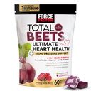 FACTEUR DE FORCE Betteraves totales Santé du coeur Ultimate Chews for Blood Pressure Support, avec poudre de betterave, CoQ10, B Vitamines et extrait de graines de raisin pour le flux sanguin et l'énergie, grenade Berry, 60 Chews doux