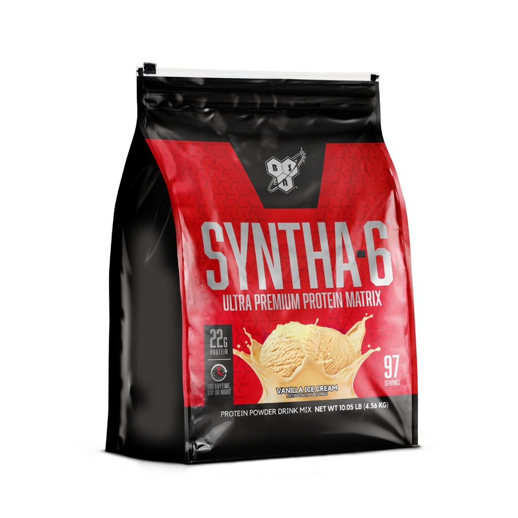 BSN SYNTHA-6 polvere di proteine del siero di latte, polvere di proteine della vaniglia con Caseina micellare, polvere di isolamento della proteina del latte, crema di ghiaccio di Vanilla, 97 Servings (varia di maggio del pacchetto)