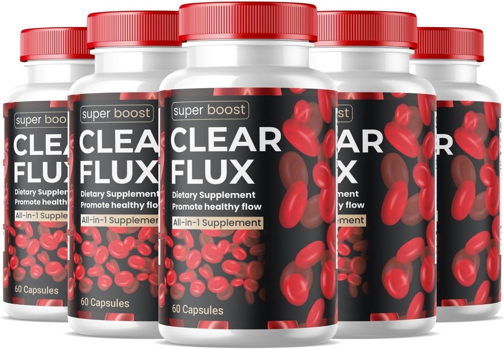 (5 Pack) Liquido chiaro Supplemento Detox Cleanse, Capsule Sangue Vessel Cleaner Support Advanced Formula, ClearFlux Capsules Massima resistenza Tutti Natural Vitamins Health (300 capsule)