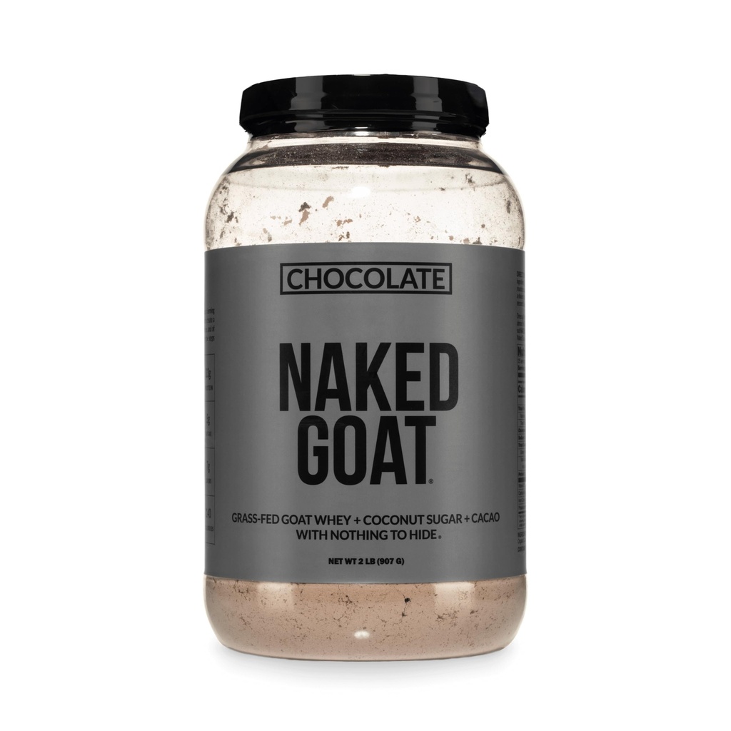 Poudre de protéines de chocolat de chèvre NAKED - Pâture Poudre de protéines de viande de chèvre de chèvre de petite taille - seulement 3 ingrédients - sans OGM, sans soja - tous naturels - 23 grammes de protéines - 25 portions