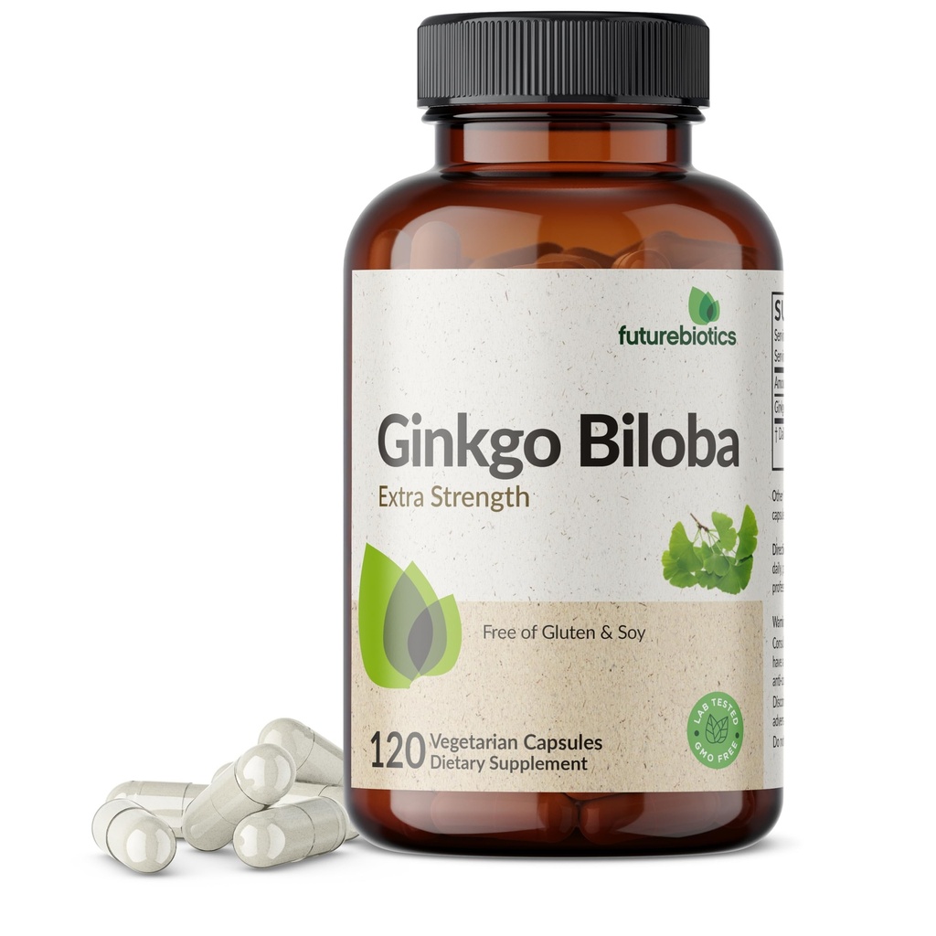 Futurebiotics Ginkgo Biloba Extra Strength Supports Cerveau Fonction & Support Mémoire, 120 Capsules Végétariennes